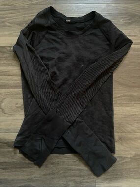 lululemon athletica Black Ribbed Long Sleeve Tee